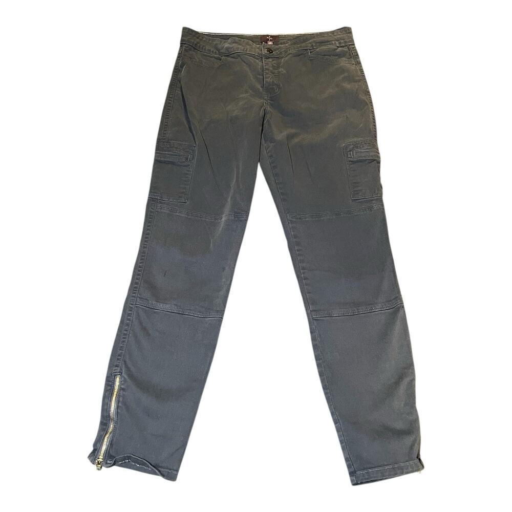 NYDJ Womens Slim Cargo Legging‎ Pants Women Jeans Blue LiftxTuck Sz 10 Ankle Zip